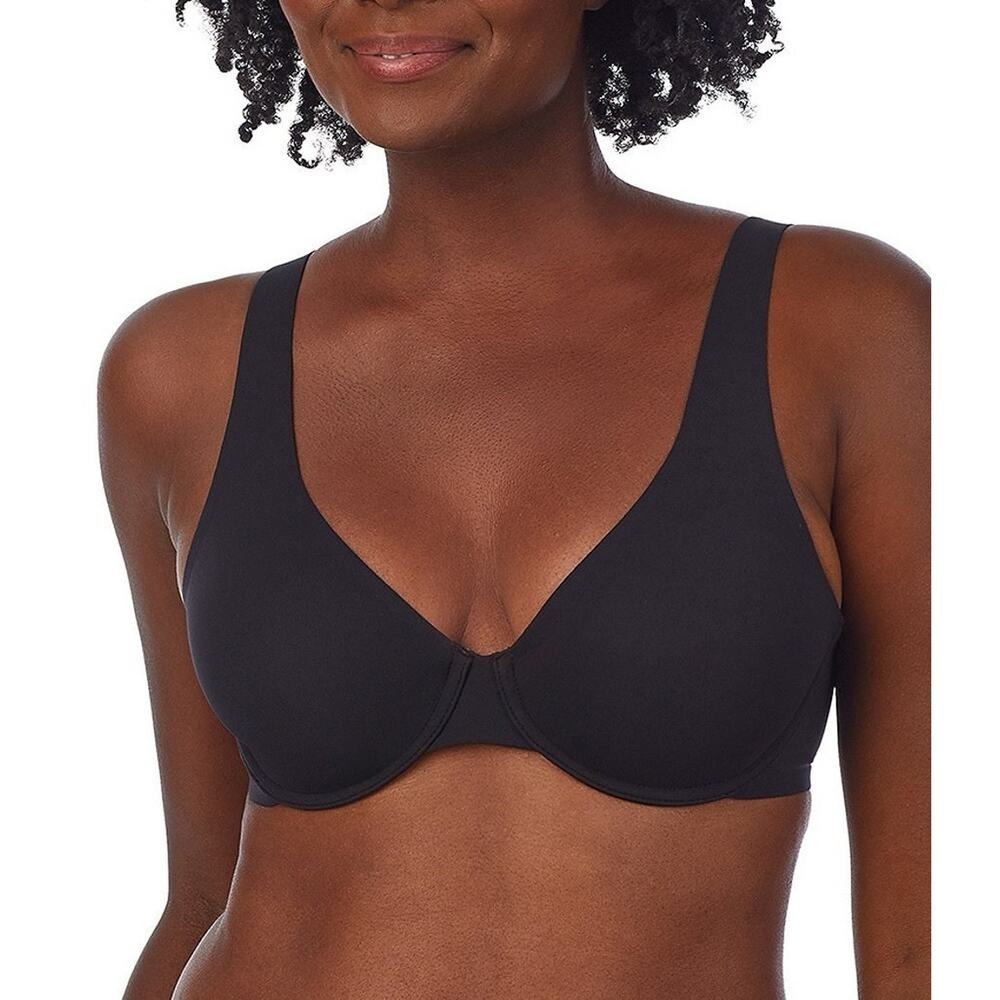 Le Mystere‎ Size 32DD 32E Bra Smooth Shape Unlined Black Underwire Lightly Lined